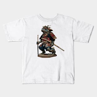 Samurai Frog Warrior Katana Kids T-Shirt